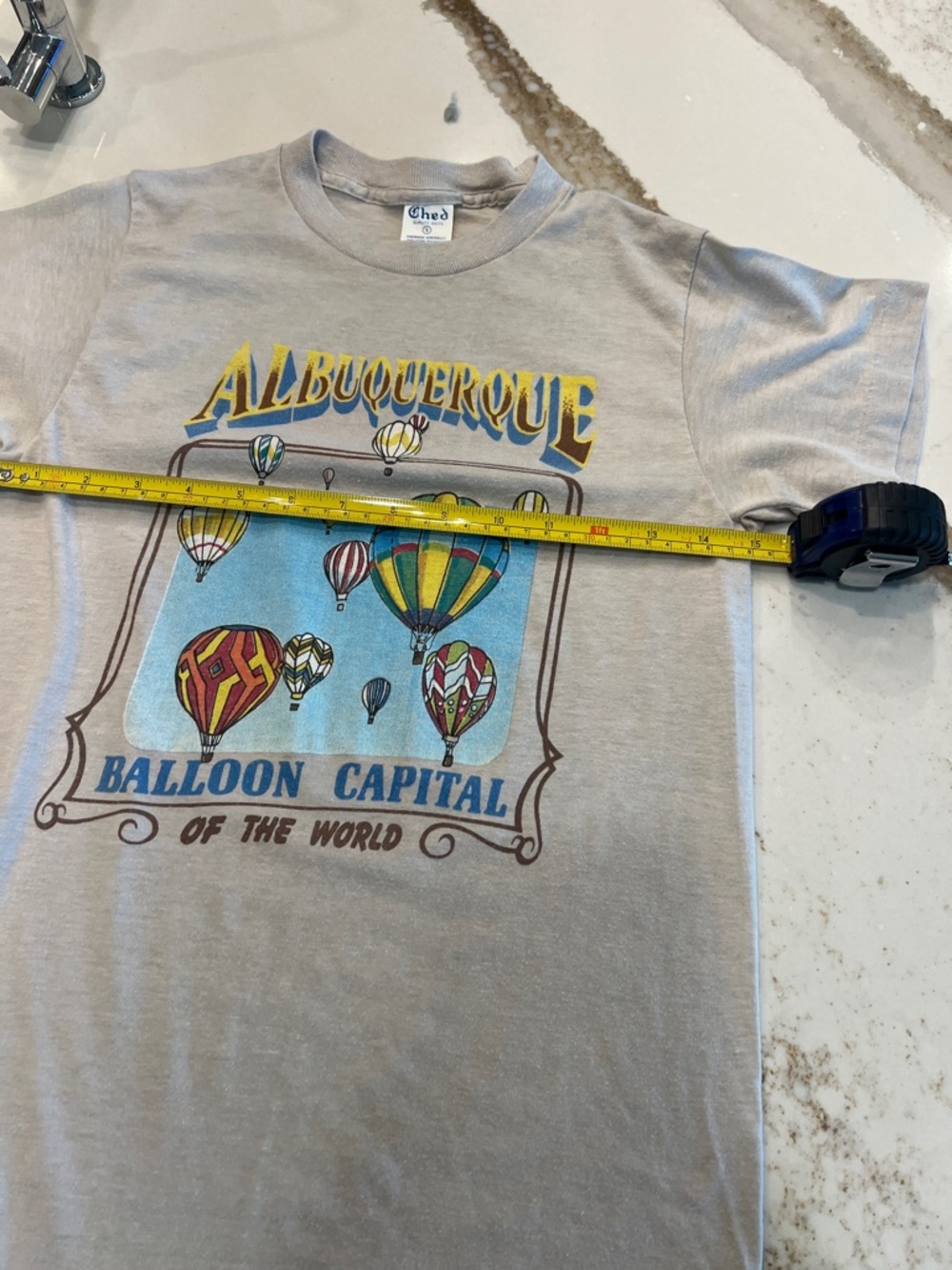 Albuquerque Vintage 80's Balloon Small Capital Graphic Tee - Light Gray - Picture 7 of 9